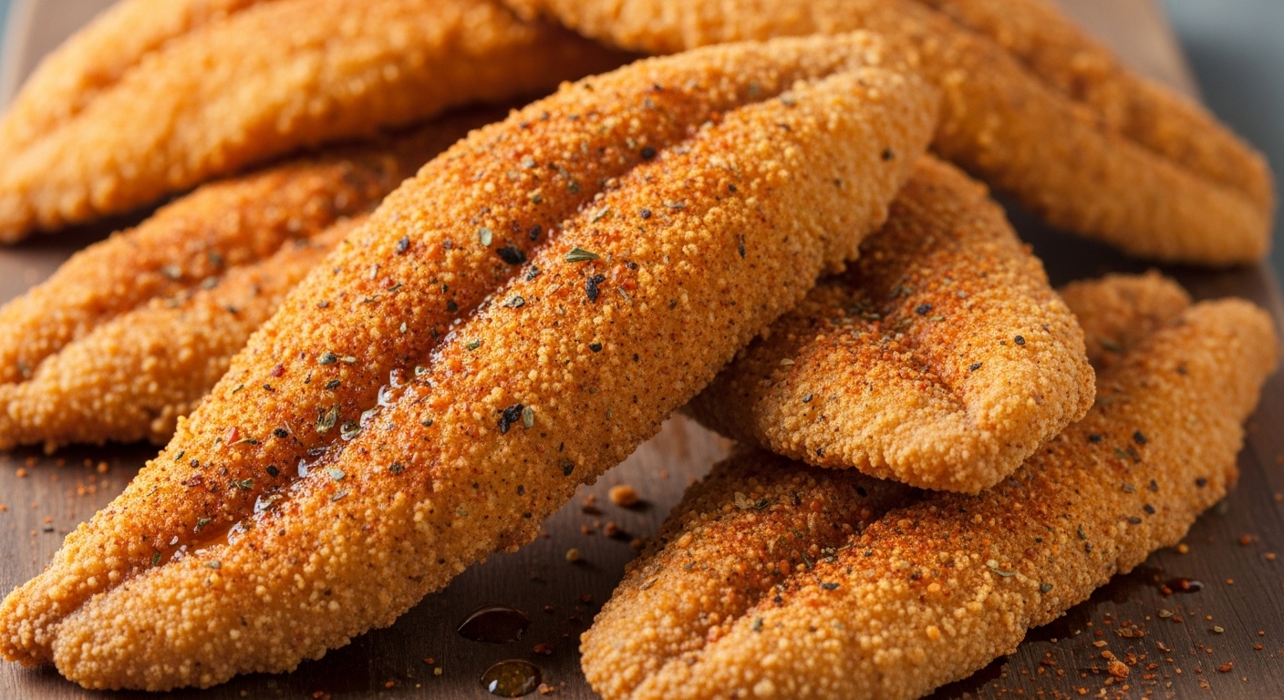 Crispy Cajun Filets made with Andy's Cajun Fish Breading